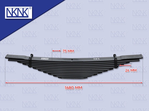 [0214-0168] แหนบหลัง NS UD เควสเตอร์ CWE370 ทั้งตับ 11 ชั้น 26*75*1680 MM