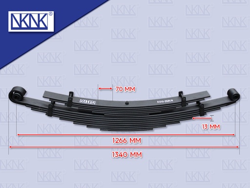 [0214-0175] แหนบหลัง FBR หนาพิเศษ ทั้งตับ 14 ชั้น 13*70*1340 MM