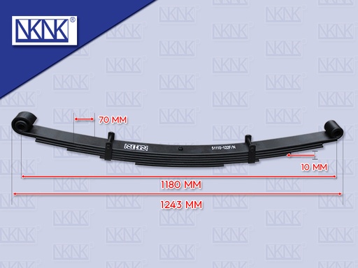 [0214-0176] แหนบหน้า FBR หนาพิเศษ ทั้งตับ 6 ชั้น 10*70*1243 MM