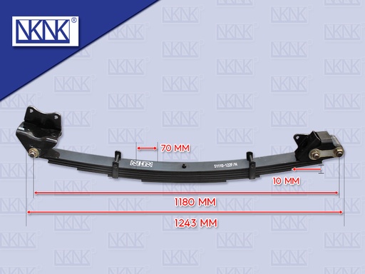 [0214-0177] แหนบหน้า IS FBR หนาพิเศษ ทั้งตับ 6 ชั้น ขวา + ตุ๊กตา ทั้งชุด