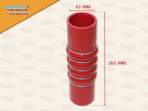 [0310-0116] ท่อยางอินเตอร์ HN 700 E13C 5 ร่อง สีส้ม ตัวเล็กรุ่น 3 ท่อ 63*260 MM