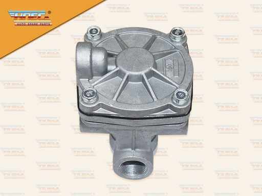 [0329-0108] วาล์วจ่ายลมทางเดียว ออกข้างซ้าย รูลม 22 MM กรองฝุ่นแบบท่อยาง (HNEC)