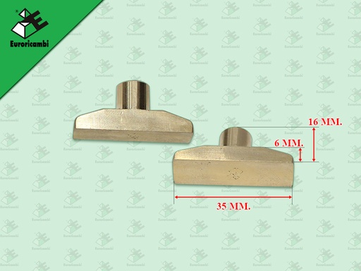 [60.53.2399] ทองเหลืองติดก้ามปูเกียร์ร่วม 1 ถอย BENZ G131 G155 G210 1ชุด = 2 ตัว 35*15*6 MM