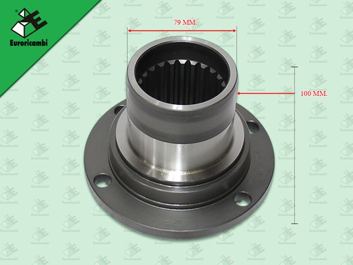 [60.53.2848] หน้าแปลนท้ายเกียร์ BENZ G131 G155 G210 24 ร่อง บ่าซีล 79 MM สูง 100 MM