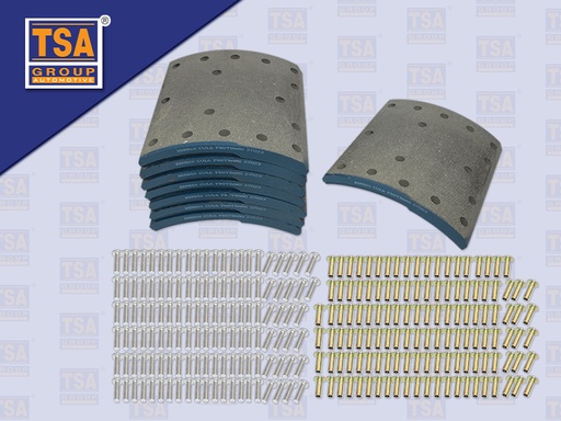 [8804-0041] ผ้าเบรคหลัง HN MEGA 32 รู+รีเวท (BENDIX)