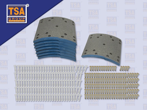 [8804-0048] ผ้าเบรคหลัง IS DECA 7" 34 รู+รีเวท (BENDIX)