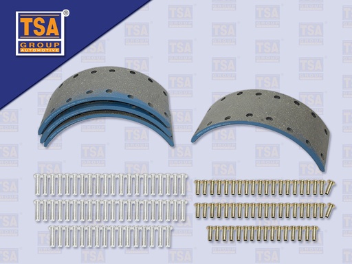 [8804-0051] ผ้าเบรคหน้า หลัง IS NQR 175 NPR 150 5''16 รู เหล็กเหนียว+รีเว็ท (BENDIX)